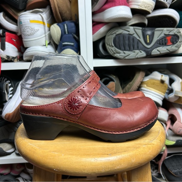 Dansko Women's Red Leather Mary Jane Shoes - Picture 1 of 7